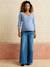 Reversible Front/Back Jumper, Maternity & Nursing BLUE MEDIUM SOLID+old rose 