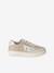 Pair of girls leather trainers beige+brown+golden yellow 