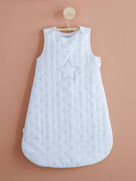 Sleeveless Sleep Bag, Star Shower Theme White 