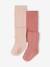 Pack of 2 Pairs of Cable-Knit Tights for Baby Girls marl grey+navy blue+pale pink 