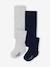 Pack of 2 Pairs of Rib Knit Tights for Baby Girls navy blue+pecan nut 