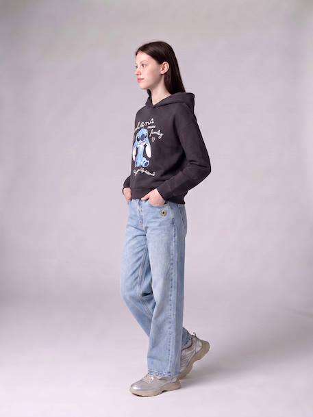 Hooded Lilo and Stitch sweatshirt for girls anthracite 