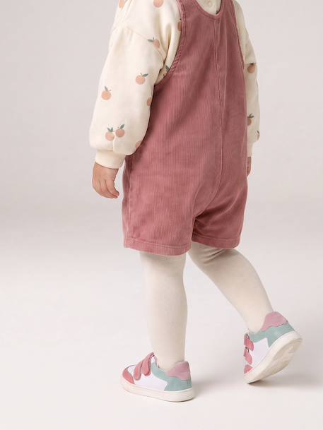 Baby girls sweatshirt and pinafore shorts set old rose 