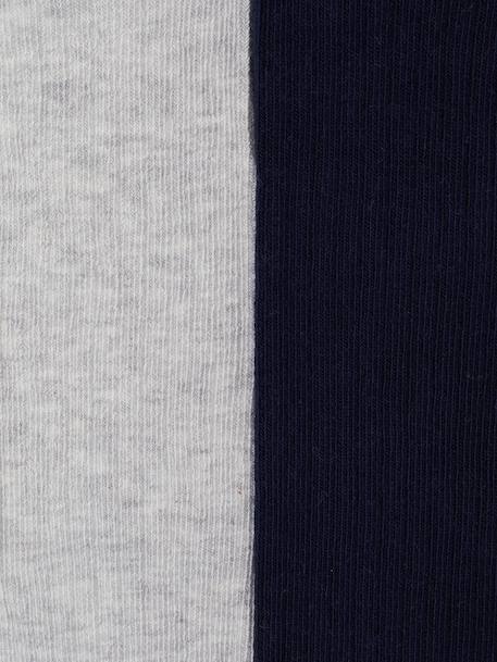 Pack of 2 Pairs of Rib Knit Tights for Baby Girls navy blue+pecan nut 