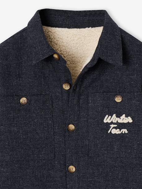 Long-sleeved lined shirt for boys marl grey 