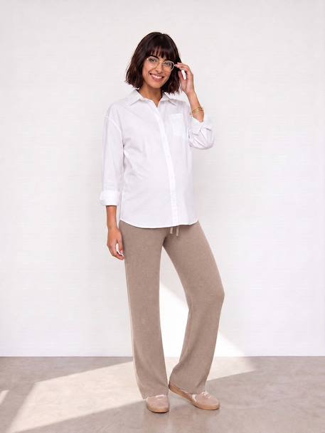 Maternity yoga-style trousers beige 