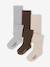 Pack of 3 Knitted Tights for Babies beige+dark brown+ecru+old rose+White 
