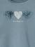 Long Sleeve T-Shirt with Heart in Relief, for Girls blush+ecru+green 