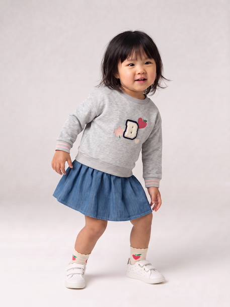 Dress with long sleeves for baby girls stone 