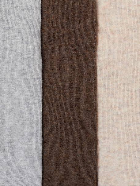 Pack of 3 Knitted Tights for Babies beige+dark brown+ecru+old rose+White 