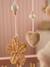 Wooden and rattan musical mobile beige 