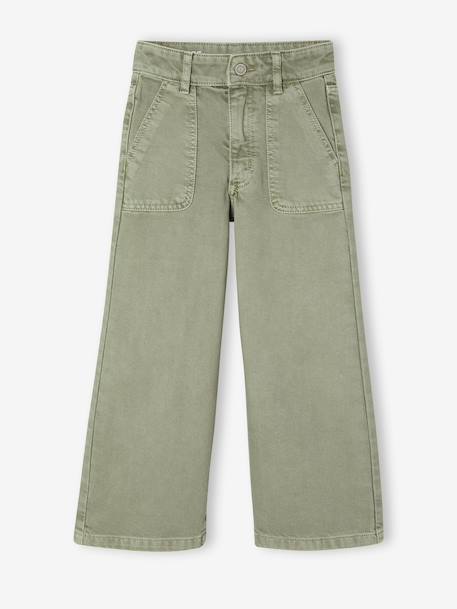 Wide Leg MorphologiK Trousers for Girls coral+grey green+khaki+old rose 