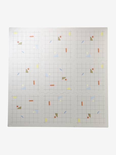 Large 9 Tile Foam Mat beige+ecru+mauve+rose 