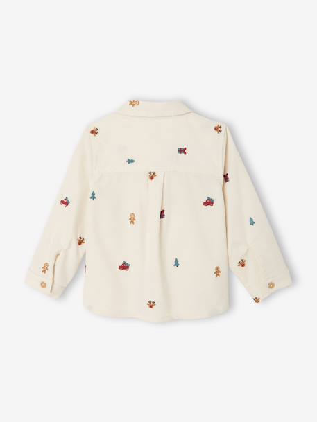 Corduroy shirt for baby boys vanilla 