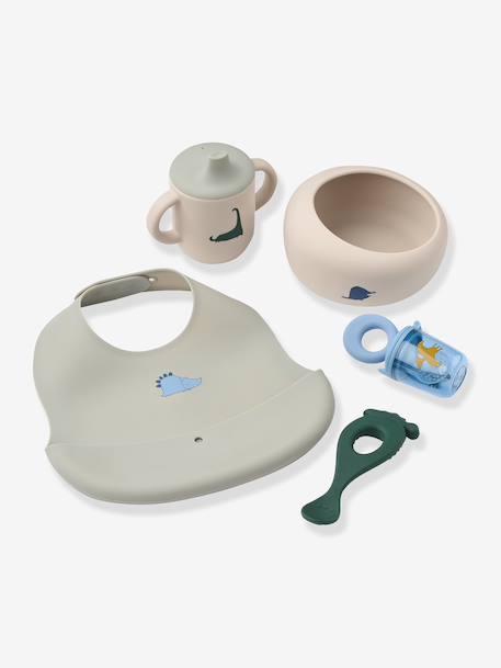 Mileah LIEWOOD silicone mealtime set grey blue+rosy 