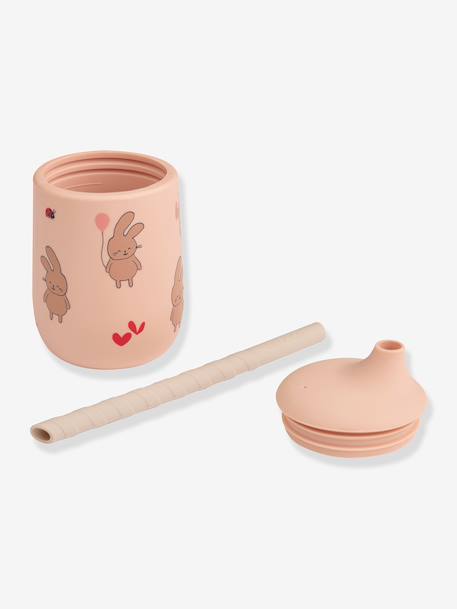 Ellis silicone cup with straw - LIEWOOD fir green+pale pink 