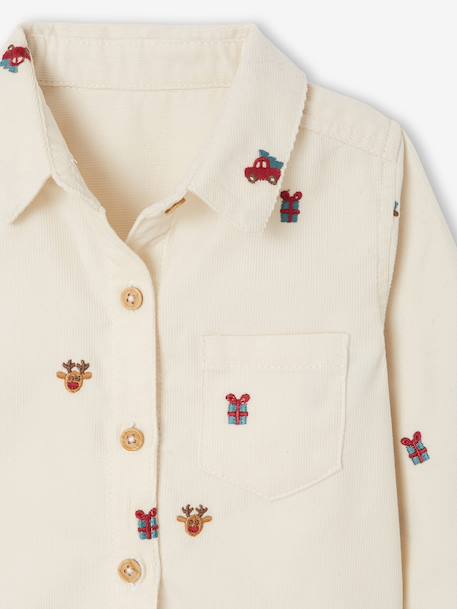 Corduroy shirt for baby boys vanilla 