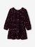 Long-sleeved sequin dress for girls plum 
