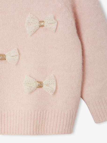 Knit jumper with bows for baby girls rose 