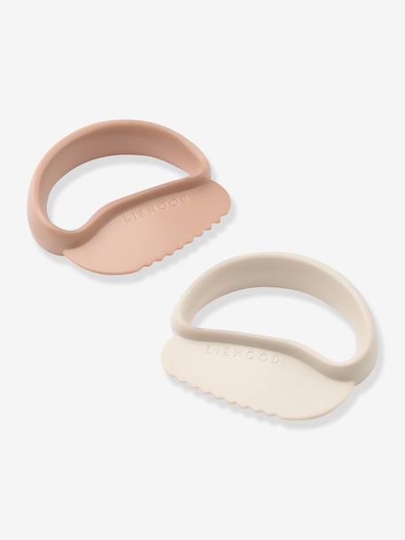 Pack of 2 round-handled knives LIEWOOD fir green+pale pink 