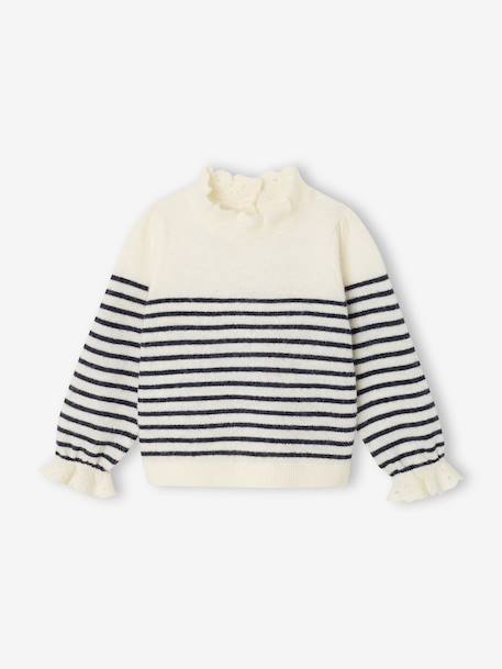 Long-sleeved knitwear for baby girls ecru 