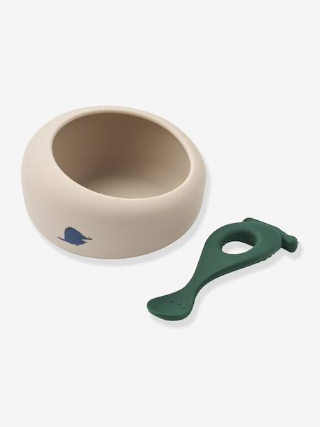 Sparia Bowl + Silicone Spoon, LIEWOOD fir green+pale pink 
