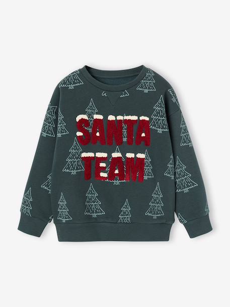 Christmas sweatshirt for boys dark green 