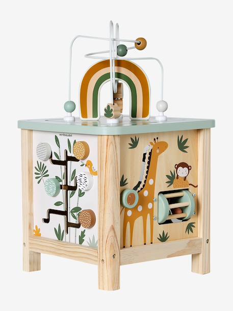Big Wooden Activity Cube - FSC® Certified green+rose 