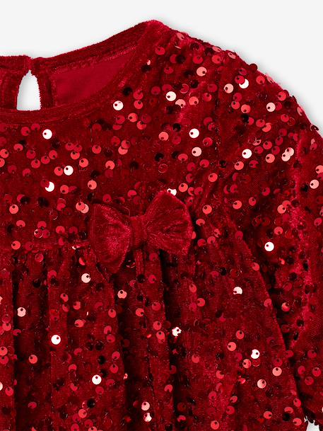 Long-sleeved dress for baby girls red 