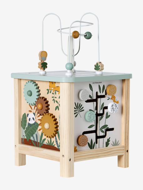 Big Wooden Activity Cube - FSC® Certified green+rose 