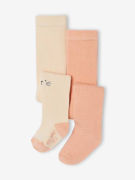 Pack of 2 tights ecru 