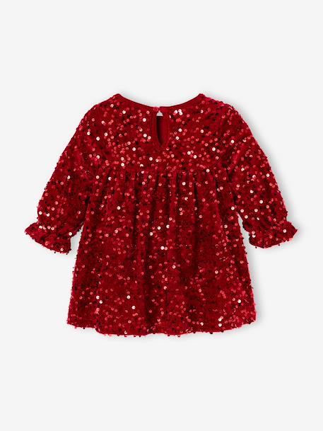 Long-sleeved dress for baby girls red 