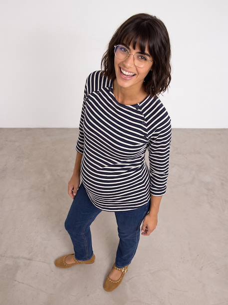 Maternity and nursing T-shirt navy blue 