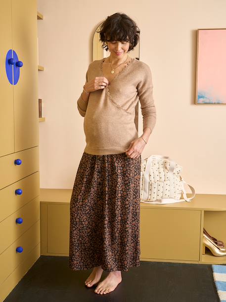 Maternity maxi skirt caramel 