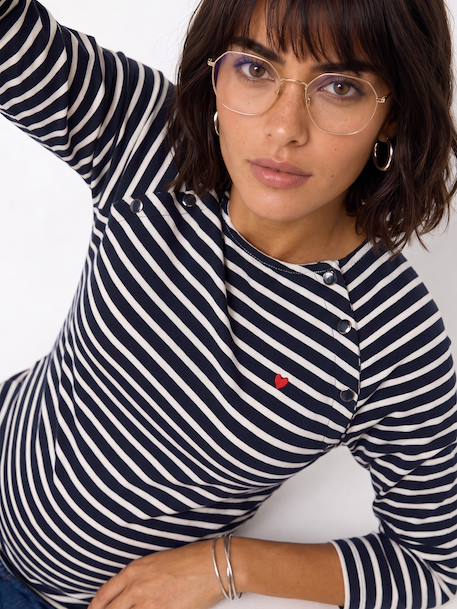 Maternity and nursing T-shirt navy blue 