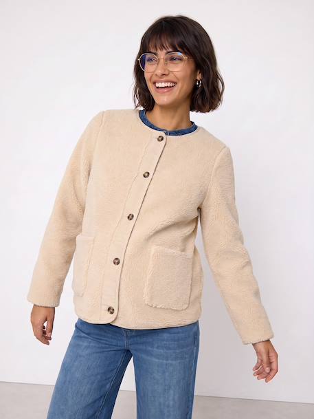 Maternity jacket with an adaptable fit ecru 