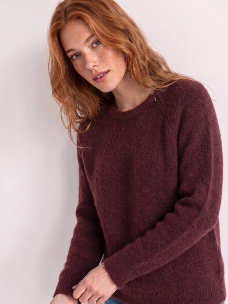 Maternity and nursing jumper bordeaux red+khaki 