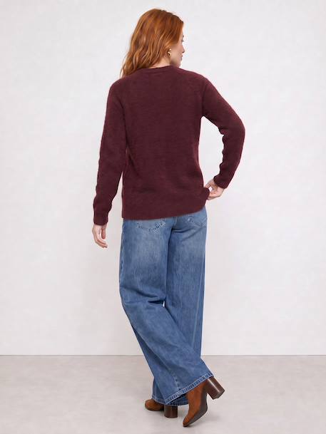 Maternity and nursing jumper bordeaux red+khaki 
