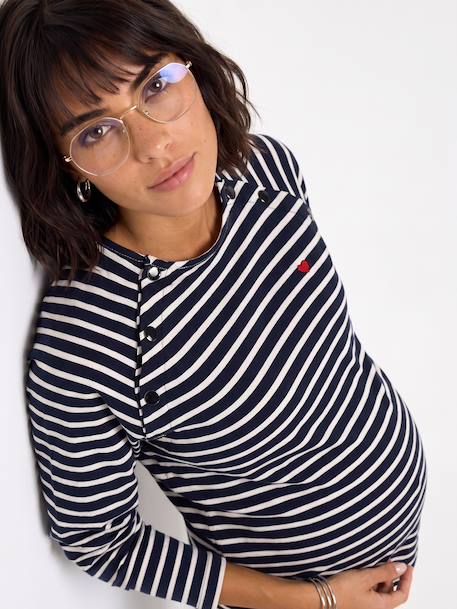 Maternity and nursing T-shirt navy blue 