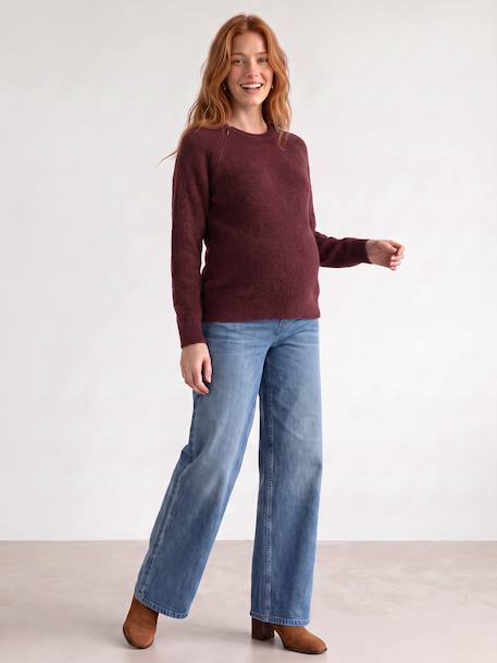 Maternity and nursing jumper bordeaux red+khaki 