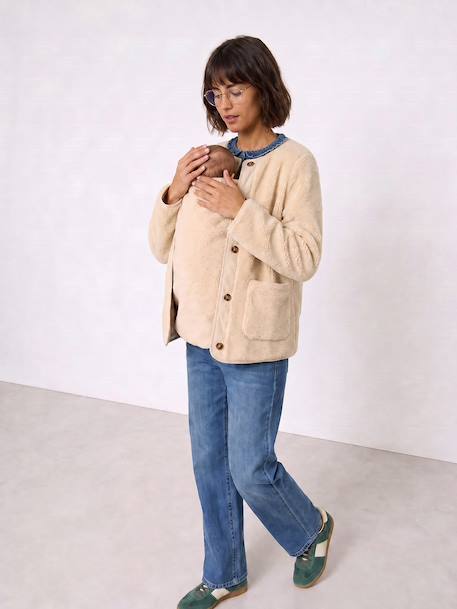 Maternity jacket with an adaptable fit ecru 
