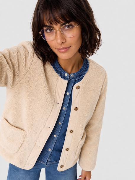 Maternity jacket with an adaptable fit ecru 