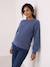 Maternity pointelle knit jumper blue 