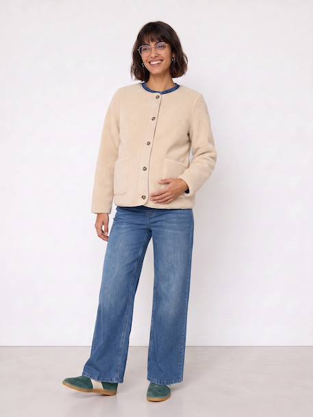 Maternity jacket with an adaptable fit ecru 
