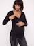 Long-sleeved maternity and nursing T-shirt black 