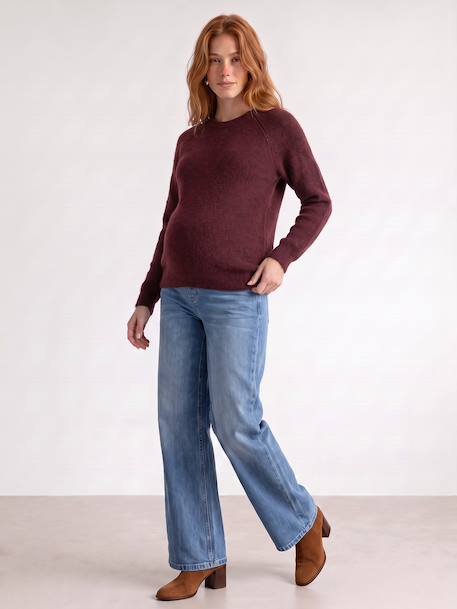 Maternity and nursing jumper bordeaux red+khaki 