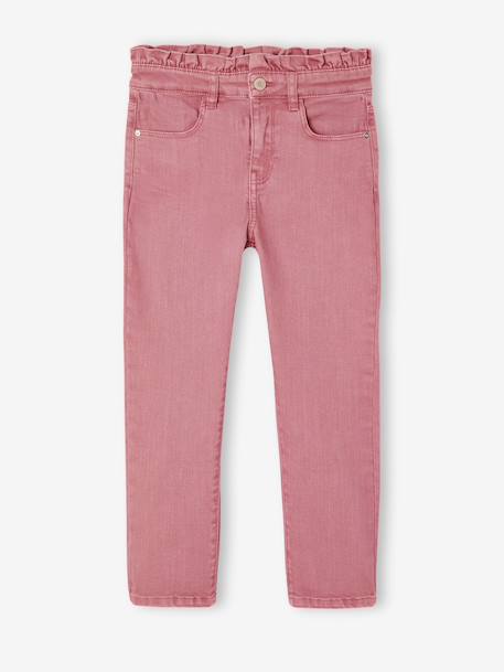 Slim trousers for girls ink blue+mauve 