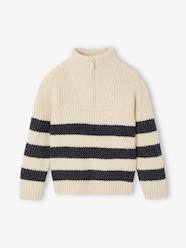 Boys-Cardigans, Jumpers & Sweatshirts-Jumpers-Zip-neck jumper for boys