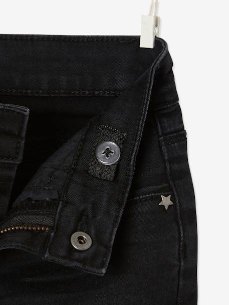 Slim Leg Waterless Jeans, MorphologiK MEDIUM Hip, for Girls Washed Black 