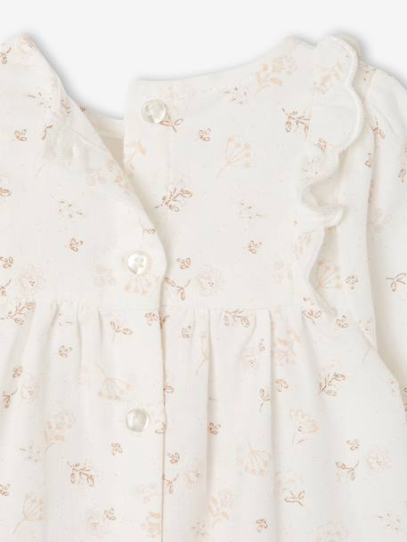 Dress and tights set for baby girls ecru 